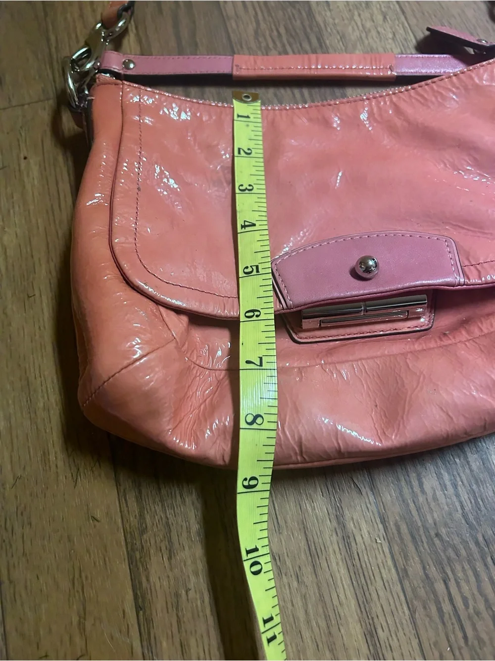 Coach Coral Pink Leather Shoulder Bag